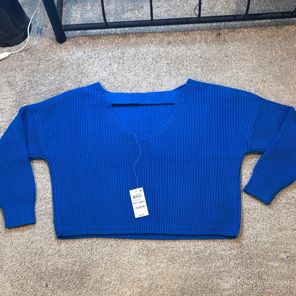 Bar III Vibrant Blue Crew Neck Sweater - Picture 4 of 7